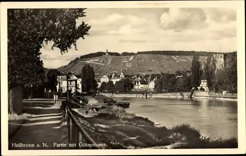 Ak Heilbronn am Neckar, Partie mit Götzenturm