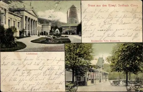 Ak Bad Elmen Salzelmen Schönebeck an der Elbe, Restaurant Villa Bismarck, Lindenbad