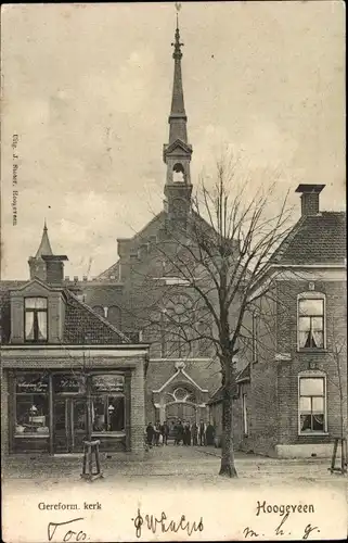 Ak Hoogeveen Drenthe, Geref. Kerk