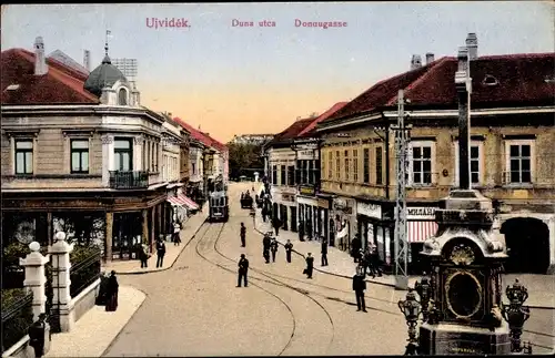 Ak Novi Sad Újvidék Neusatz Serbien, Duna utca, Donaugasse