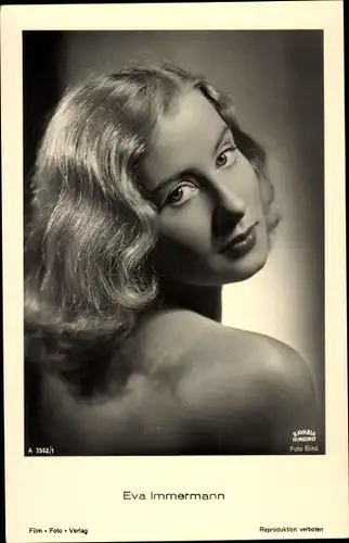 Ak Schauspielerin Eva Immermann, Portrait