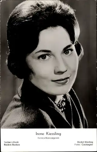 Ak Fersehansagerin Irene Kieeling, Südwestfunk Baden Baden