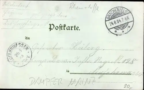 Litho Rheindampfer Mainz, Vater Rhein