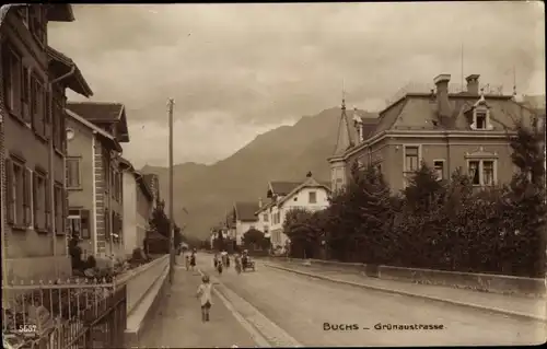 Ak Buchs Kanton Sankt Gallen, Grünaustraße