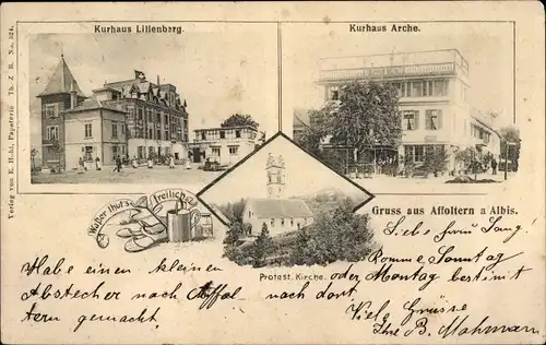 Ak Affoltern am Albis Kanton Zürich, Kurhaus Lilienberg, Kurhaus Arche, Protestantische Kirche