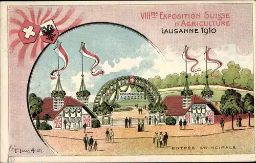 Präge Ak Lausanne Kanton Waadt, VIIIme Exposition Suisse d'Agriculture 1910