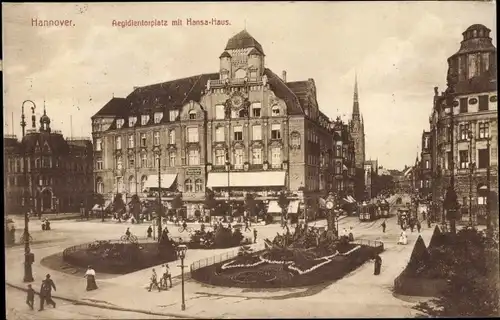 Ak Hannover in Niedersachsen, Aegidienplatz mit Hansahaus