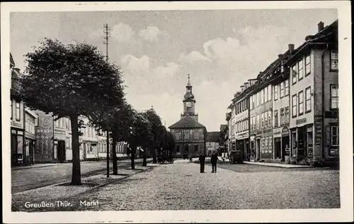 Ak Greußen in Thüringen, Markt