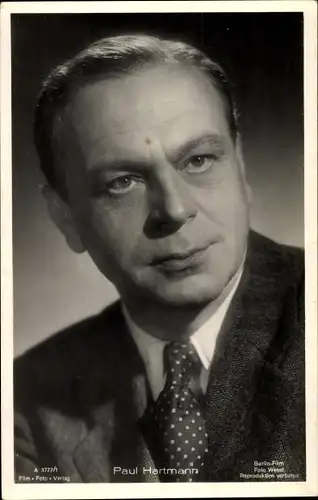 Ak Schauspieler Paul Hartmann, Portrait, Film Foto Verlag A 3722/1