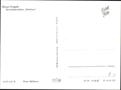 Ak Geyer im Erzgebirge Sachsen, Betriebsferienheim Waldhaus