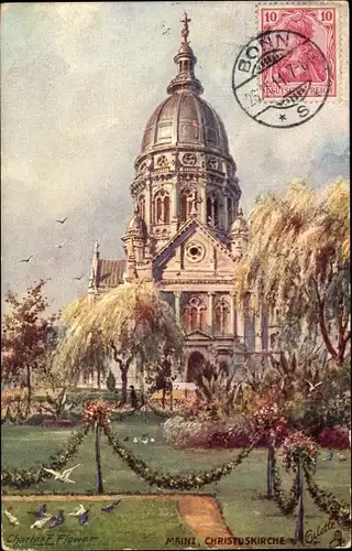 Künstler Ak Flower, Charles, Mainz,  Christuskirche, Tuck 187 B