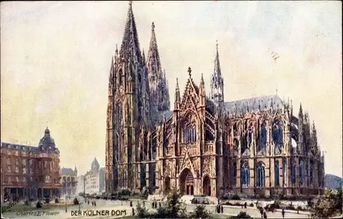 Künstler Ak Flower, Charles E., Köln am Rhein, Der Dom, Oilette, Tuck 656