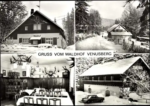 Ak Venusberg Drebach, Pension Waldhof im Winter, Schnee