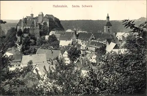 Ak Hohnstein Sächsische Schweiz, Teilansicht, Burg