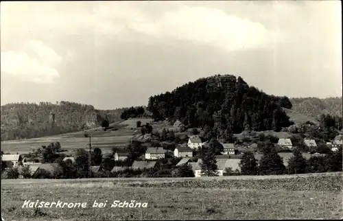 Ak Schöna Sächsische Schweiz, Ortsansicht mit Kaiserkrone