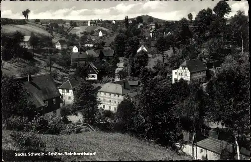 Ak Reinhardtsdorf Schöna Sächsische Schweiz, Ortsansicht, Fachwerkhäuser
