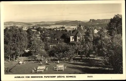 Ak Papstdorf Gohrisch Sächs. Schweiz, Ausblick vom Immenheim auf die Gegend