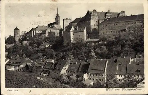 Ak Bautzen in der Oberlausitz, Blick vom Proitschenberg