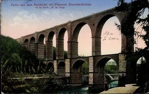 Ak Göhren Wechselburg in Sachsen, Göhrener Eisenbahnbrücke