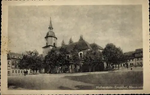 Ak Hohenstein Ernstthal in Sachsen, Neumarkt, Kirchturm