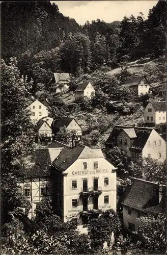 Ak Schmilka Bad Schandau Sächsische Schweiz, Lehmanns's Hotel und Dampfschiffrestaurant Zur Mühle