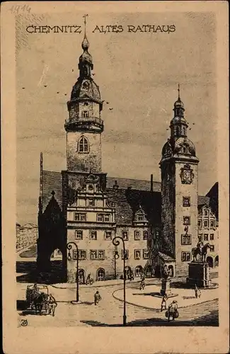 Ak Chemnitz in Sachsen, Altes Rathaus