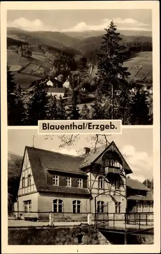 Ak Blauenthal Eibenstock im Erzgebirge, Teilansicht, Bahnhof