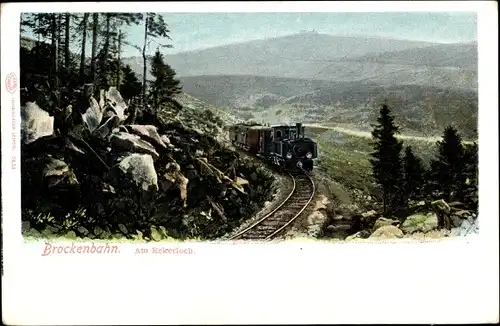 Ak Brocken Nationalpark Harz, Brockenbahn, Eckerloch