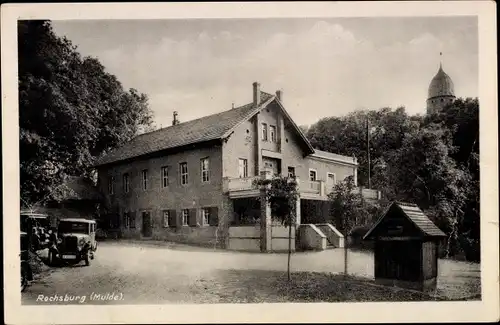 Ak Rochsburg Lunzenau in Sachsen, Gasthaus, Auto