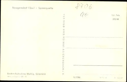 Ak Neugersdorf in der Lausitz, Spreequelle