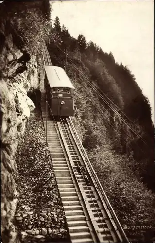 Foto Ak Bürgenstock Kanton Nidwalden, Standseilbahn