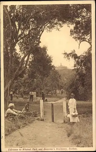 Ak Durban Südafrika, Entrance to Mitchell Park and Governor's Residence