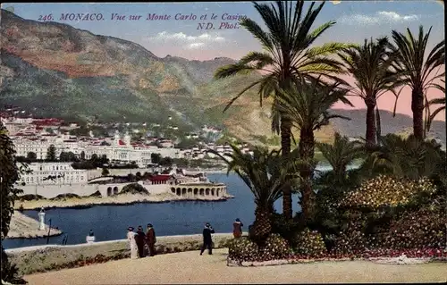 Ak Monte Carlo Monaco, Vue sur Monte Carlo et le Casino