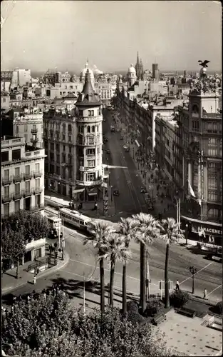 Ak Barcelona Katalonien Spanien, Ronda de la Universidad y Calles de Pelayo