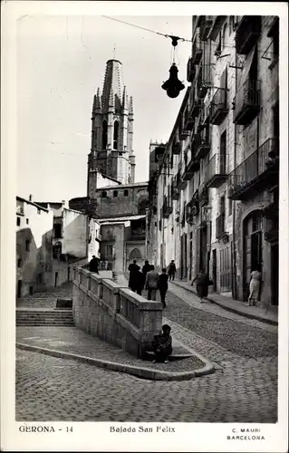 Ak Gerona Girona Katalonien, Bajada San Felix