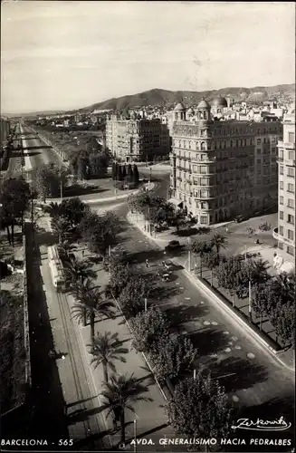 Ak Barcelona Katalonien Spanien, Avenida Generalisimo Hacia Pedralbes