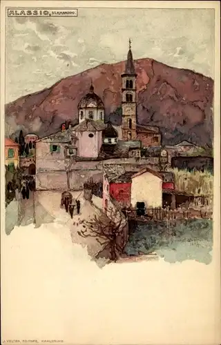 Künstler Litho Wielandt, Manuel, Alassio Liguria, St. Ambrogio