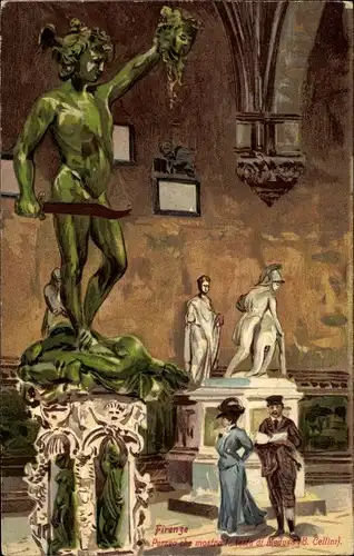 Ak Firenze Florenz Toscana, Perseo che mostra la testa di Medusa (B. Cellini)