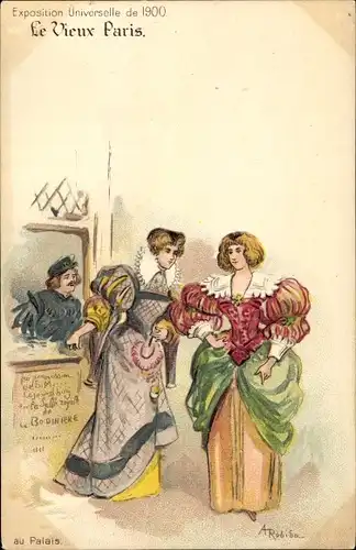 Künstler Litho Robida, A., Paris, Exposition Universelle de 1900, Au Palais