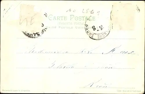 Ak Vadeando un Rio, Flussüberquerung, Rind, Fuhrwerk