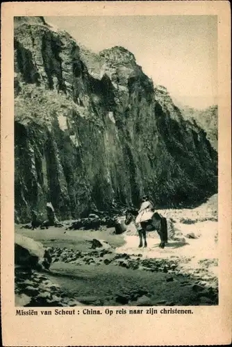 Ak China, Missien van Scheut, Op reis naar zijn christenen