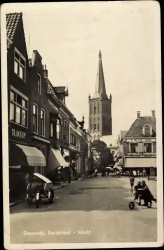 Ak Steenwijk Overijssel, Kerkstraat, Markt