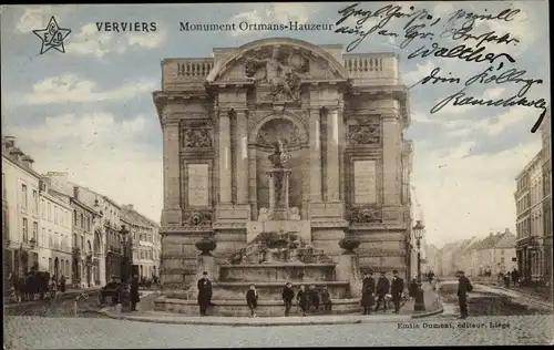 Ak Verviers Wallonien Lüttich, Monument Ortmans-Hauzeur