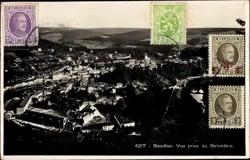 Ak Bouillon Wallonien Luxemburg, Vue prise du Belvedere