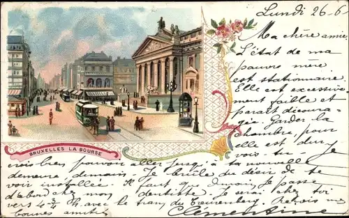 Litho Bruxelles Brüssel, La Bourse