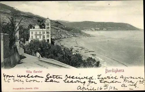 Ak Bordighera Liguria, Villa Garnier