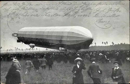 Ak Nürnberg in Mittelfranken, Landung des Zeppelin III.