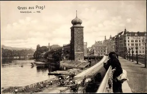 Ak Praha Prag Tschechien, Palacky Quai