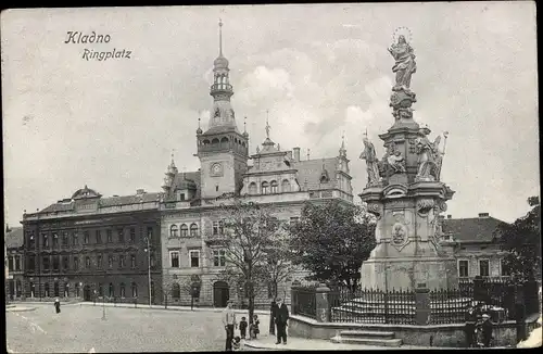 Ak Kladno Kladen Region Mittelböhmen, Ringplatz