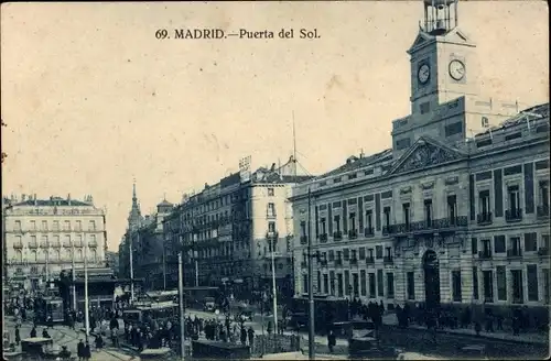 Ak Madrid Spanien, Puerta Del Sol, Ministerio de la Gobernacìon